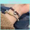 Exquisite Amber Retro Peace Lock Bracelet For Women Geometric Artistic Design