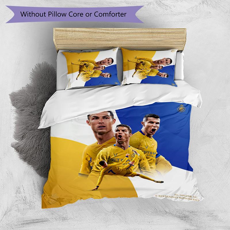 Cristiano Ronaldo Printed Bedding 3 Piece Set Cozy Breathable Bed Cover Set as Housewarming Holiday Gift