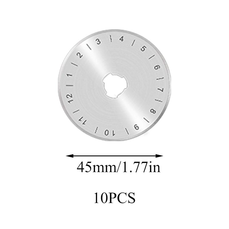 BUDDUR 10 шт. 45 мм набор лезвий для вращающегося резака с ящиком для хранения для стеганой ткани, бумаги, набор инструментов для шитья и квилтинга