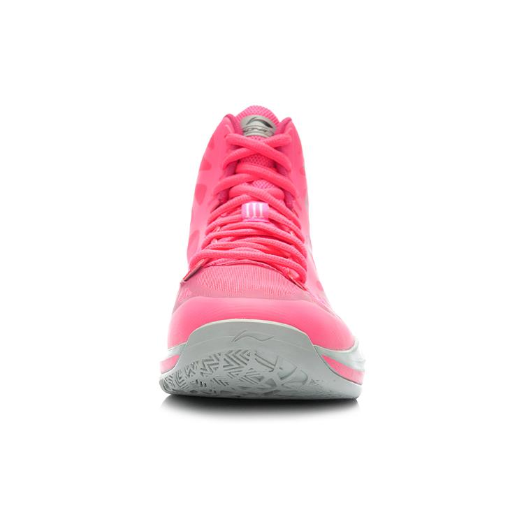 Li Ning SONIC 3 Сетчатые Нескользящие Покрытие Поддержка Амортизация Высокие Баскетбольные Кроссовки Мужские Розово-серые ABPK021-5