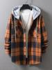 Весна и осень мужская повседневная рубашка с длинным рукавом в клетку с капюшоном мужская трендовая модная свободная рубашка куртка