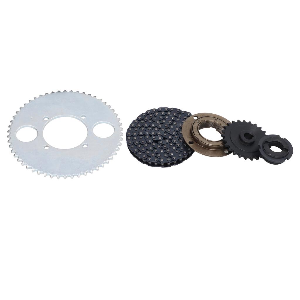 Chain and Sprocket Kit 54T 4 Holes Sprocket 25T Sprocket 116 Links Chain Flywheel Connector for Bike Accessories
