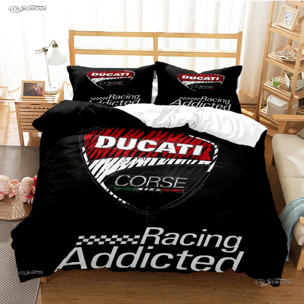 Moto Racing Casal All Season Duvet Cover Comforter Bedding Sets Soft Quilt Cover and Pillowcases Boys Single/Double/Queen/King