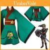 Изысканный зеленый костюм юката кимоно для косплея для поклонников The Legend of Zelda