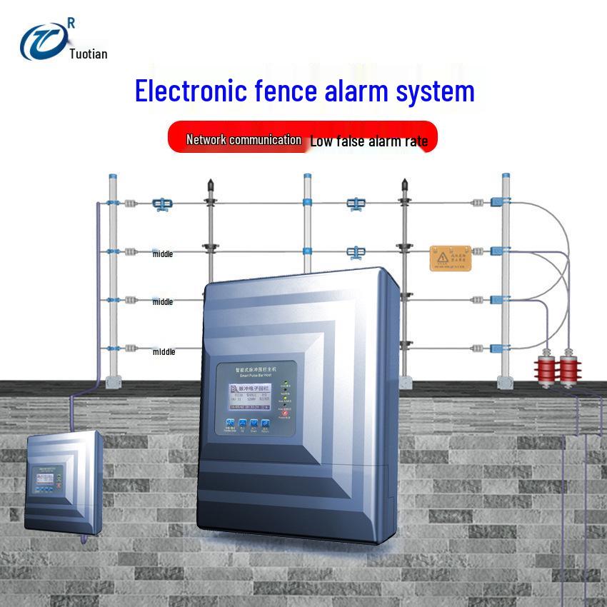 Dual-Zone Networked Pulse Perimeter Anti-Theft Alarm Fence Device