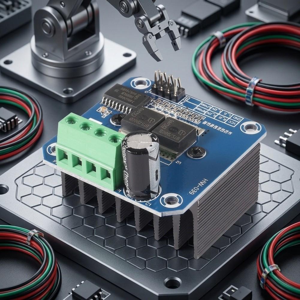 Высокотоковый драйвер двигателя BTS7960B 43A, модуль H-моста с защитой от перегрузки по току, перегрева и короткого замыкания
