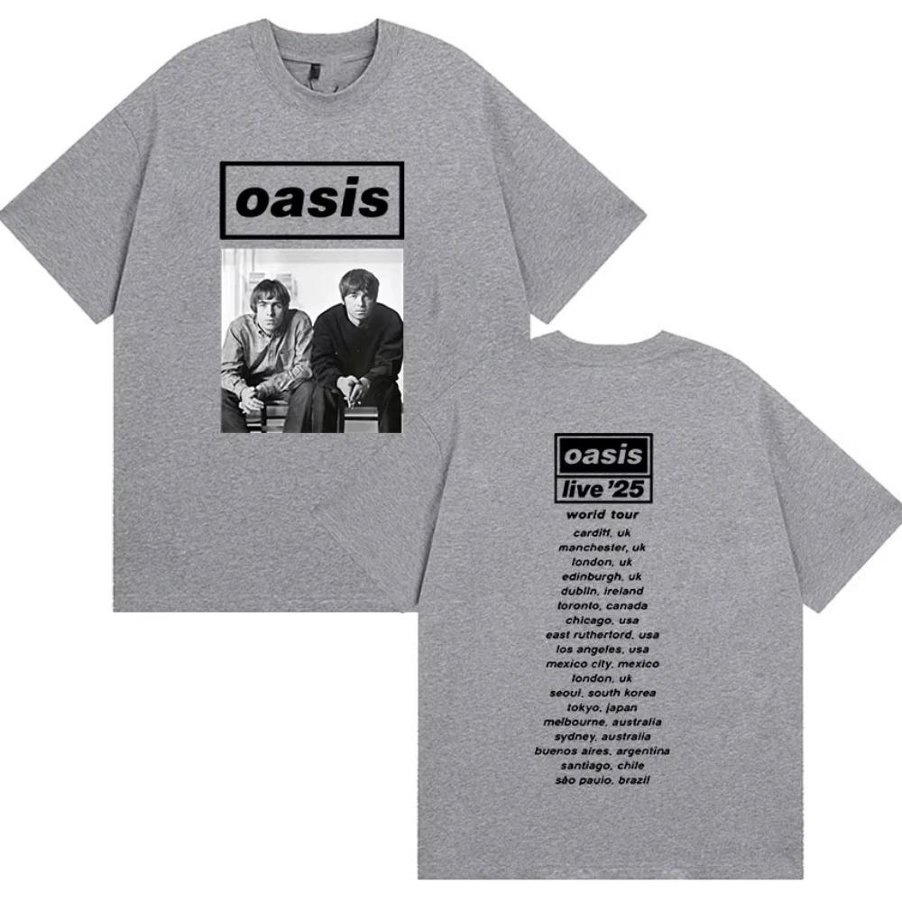 Британский Рок O-Oasis Live 26 Тур 2026 Новая Футболка Женская Хип-Хоп Готика Короткий Рукав Футболки Мужская Панк Модная Одежда Футболки