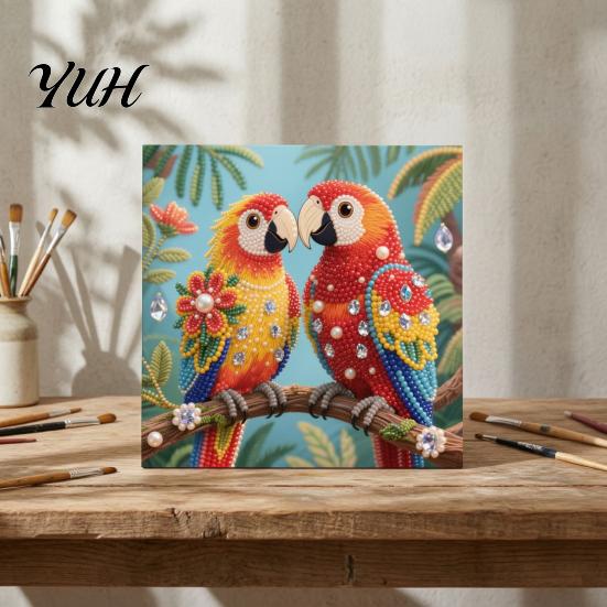 Stress Relief Craft Hobbies Luxury Faux Pearl Rhinestone Painting Kit, 25x25cm DIY Resin Art with Animal And Supplies for Relaxation Floral Patterns,