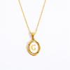 Color Retention 26 Letter Pendant Oval Necklace Necklace 26 Letter Electroplated Real Gold