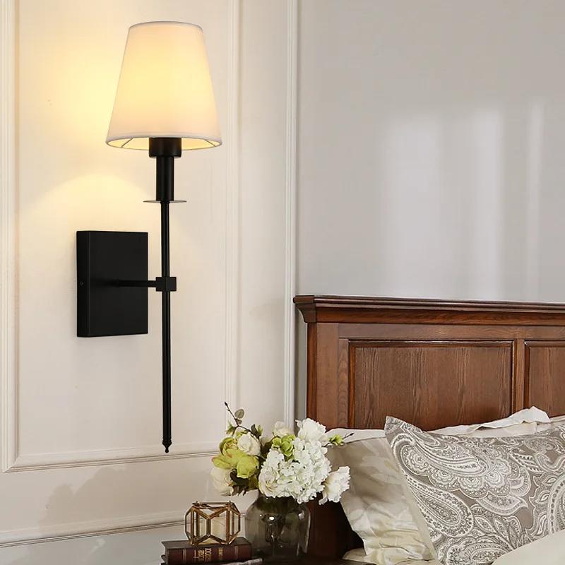 Светодиодные настенные светильники для заднего плана домашнего декора, спальни, прохода, прикроватной тумбочки, гостиной, настенного бра, внутреннего черного медного настенного светильника