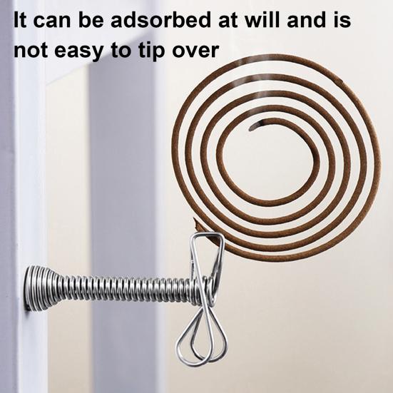 Магнитный держатель для благовоний с лотком для улавливания пепла, переносная круглая металлическая спиральная курильница для кемпинга и использования в помещении