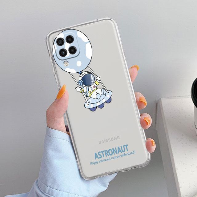 Прозрачный чехол с милым мультяшным астронавтом и планетой для Samsung Galaxy A52 A12 A51 A32 A21s A71 A32 A22 50 A70 A31 A72 5G, чехол для телефона