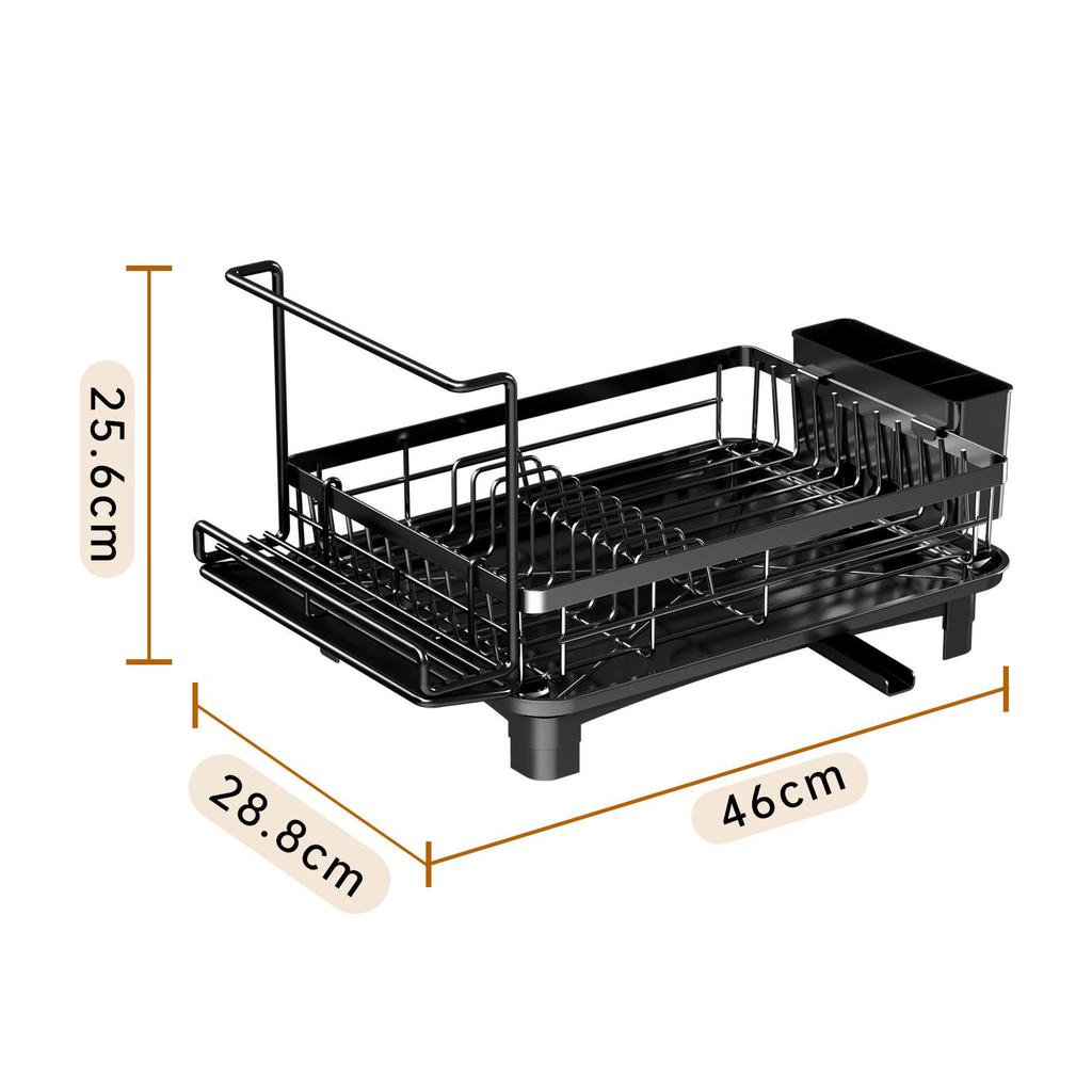 Cross-Border Draining Dish Rack: Kitchen Countertop Bowl & Dish Storage with Cutlery & Chopstick Box