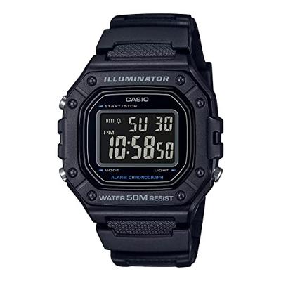 Квадратные цифровые часы Casio W-218H-1B Полностью черные для мужчин, женщин, детей, мужчин, женщин, детей, Сред...