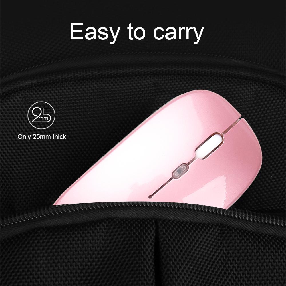 Ультратонкая бесшумная перезаряжаемая беспроводная мышь 2.4G с RGB-подсветкой 1600 DPI и эргономичным дизайном