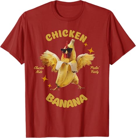 Funny Chicken Banana Unisex Women Teens Kids Dance TShirt Humor Dancing Lover Graphic Outfit Y2k Design Saying Tee Novelty Gift
