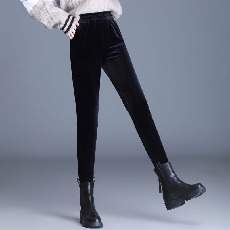 Женские вельветовые узкие брюки Осень Зима с высокой посадкой Облегающие Эластичные вельветовые леггинсы Верхняя одежда