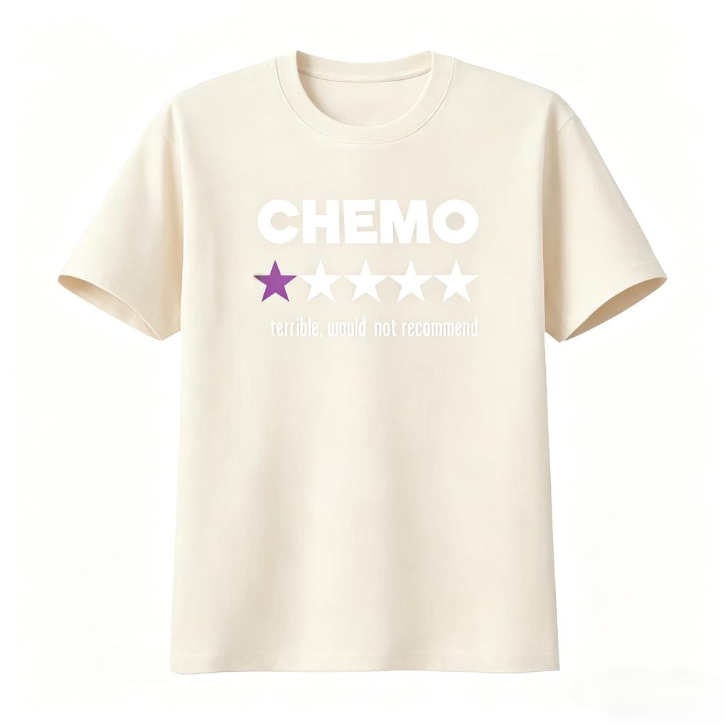 Funny Chemo T Shirt with Star Design for Cancer Survivors Sarcastic Chemotherapy RecomUnisexdation Unisexs Clothing Summer T Shirt