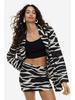Мини-юбка из льняной смеси HM Black Zebra Print 1172038006