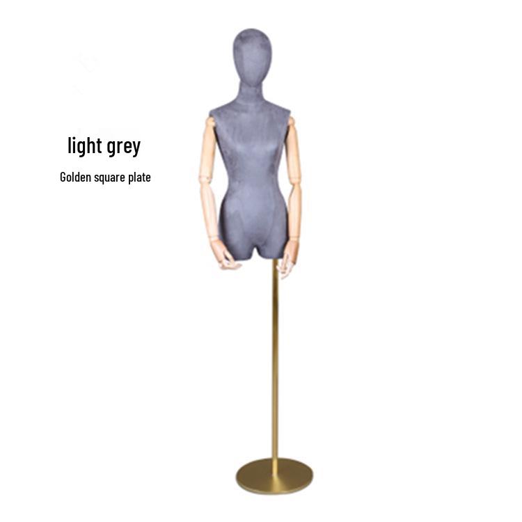 Женский замшевый манекен полторса для витрины магазина