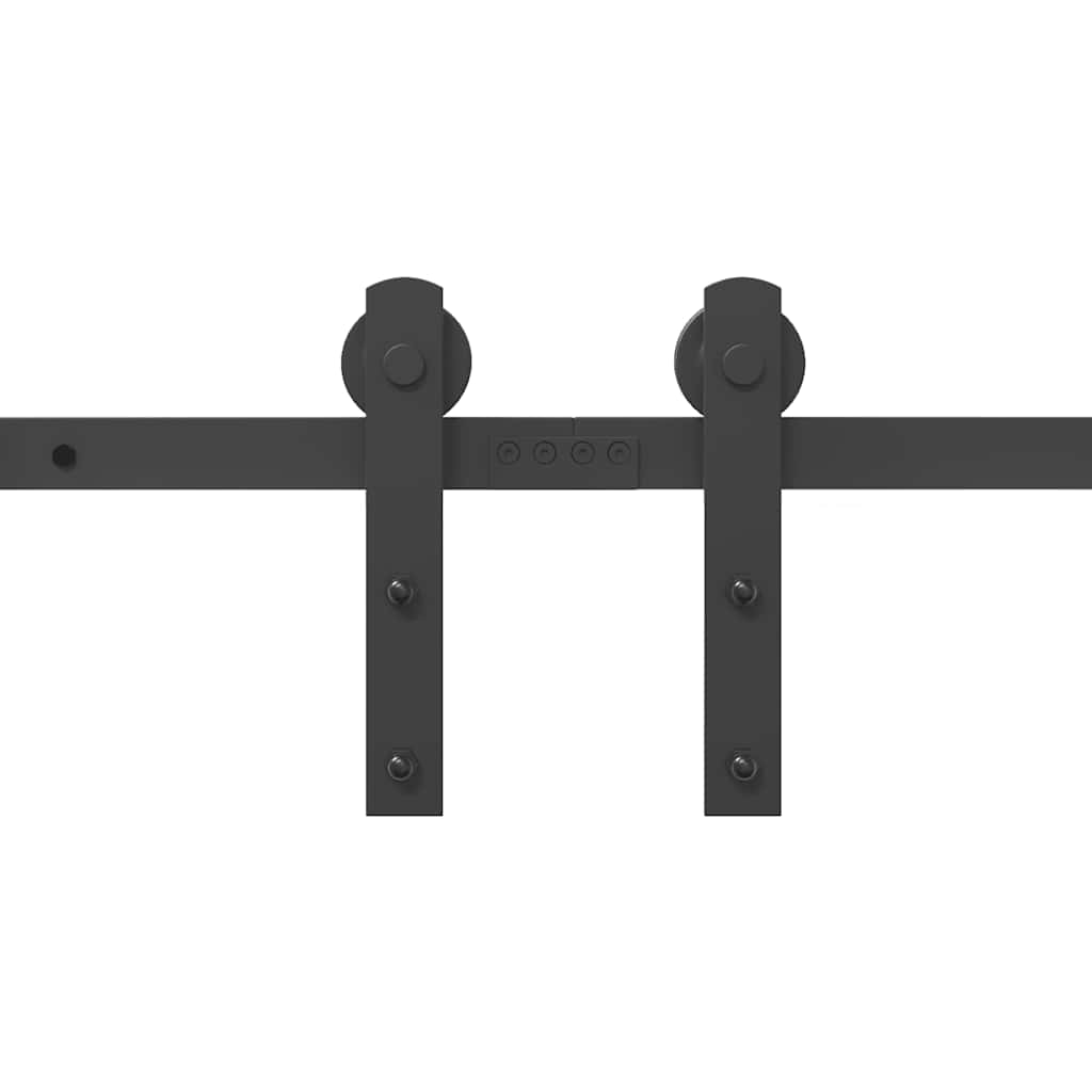 Sliding Door Hardware Set 366 cm Steel Black