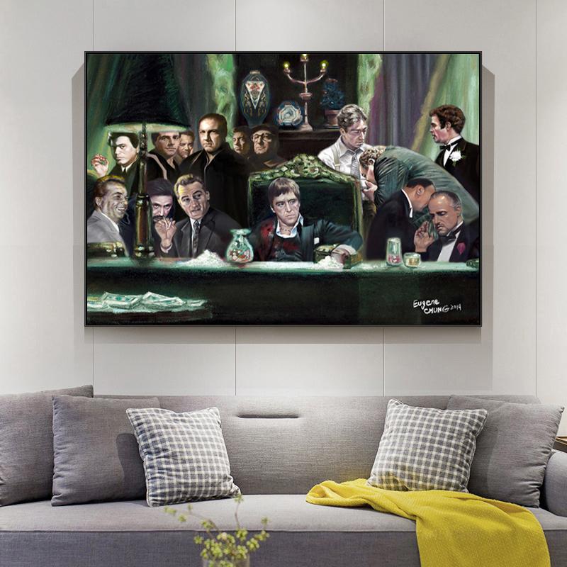 Классический фильм Гангстеры Крестный отец Плакаты и принты Современная фигура Картина на холсте Настенная картина для гостиной Домашний декор