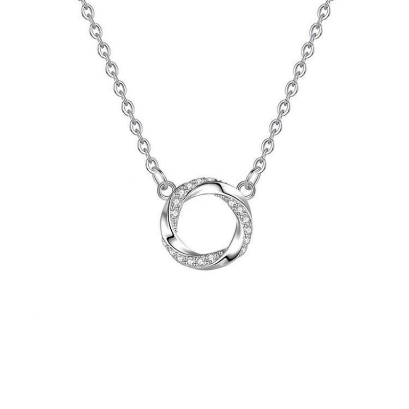Mobius Ring Necklace Women Versatile High-End Style Ins Trend Minimalist Fashion Clavicle Chain