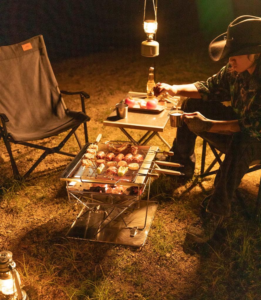 Кемпинг Moon Extra толстая нержавеющая сталь гриль костер подставка для людей гриль сетка для замены гриля (КЕМПИНГ ЛУНА) 4-5 МТ-055-W1