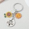 Sun Motto Keychain Pendant Charm Stainless Steel Keychain With Inspirational Sun Design For Daily Use And Gift Giving