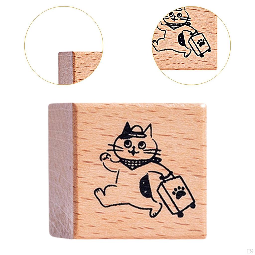 Кошка штамп милый зверек 1.2 дюйма для детей деревянный резиновый штамп почтовая рассылка скрапбукинг письмо