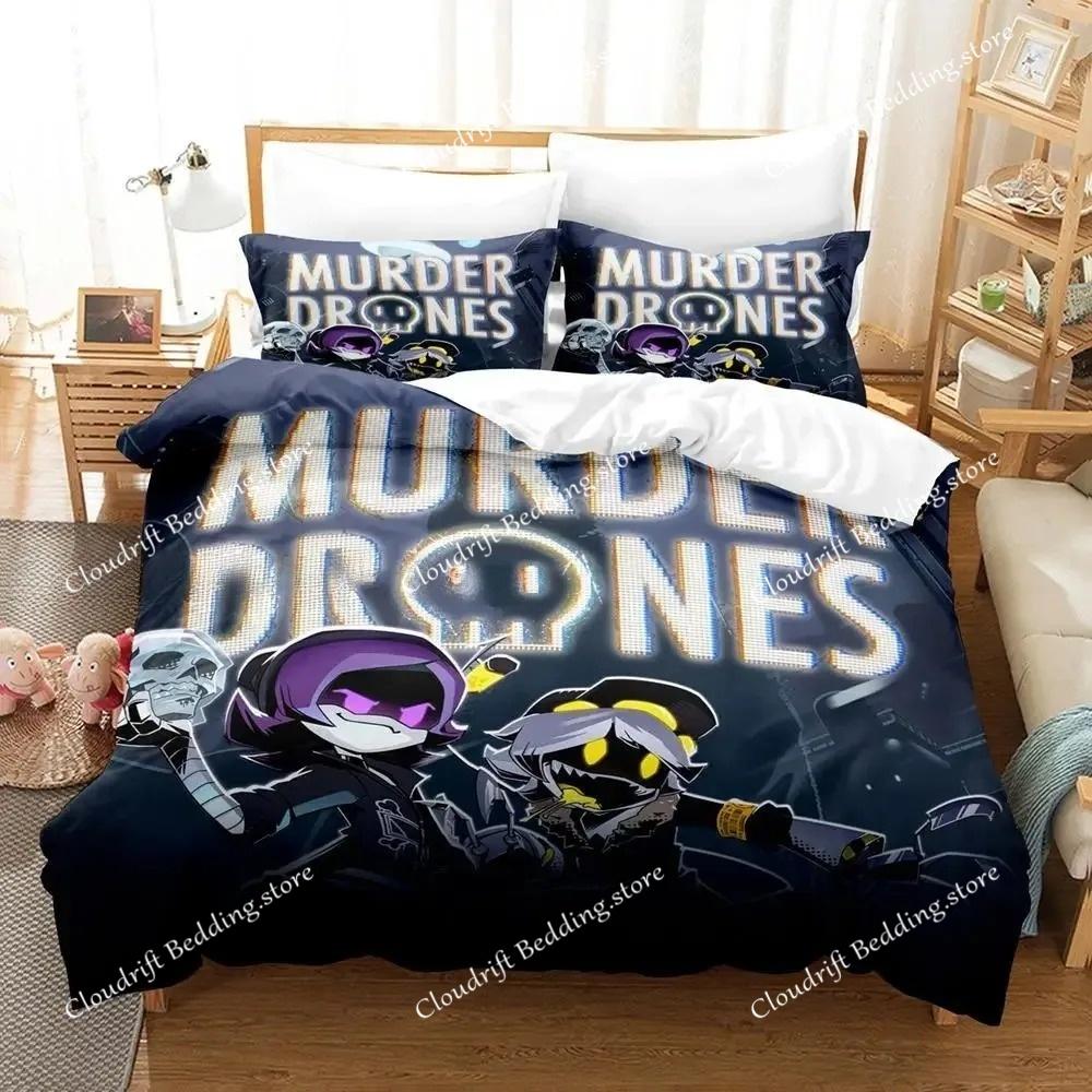 Cartoon Duvet Cover Pillowcase Murder Drones Bedding Set Adult Boys Girls Bedroom Decoration Gift Single Double King Size