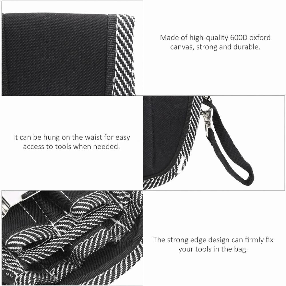 with 7 Pockets Electrician Tool Waist Bag Oxford Canvas Electrician Tool Pouch Tool Storage