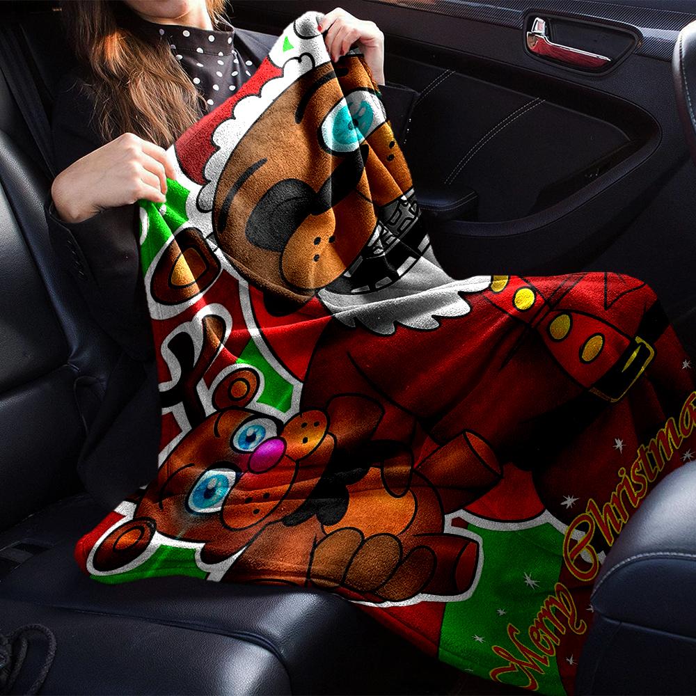 Christmas Bear Reindeer Blanket Soft Throw Blanket For Home Bedroom Bed Sofa Travel Office Solid Christmas Blanket