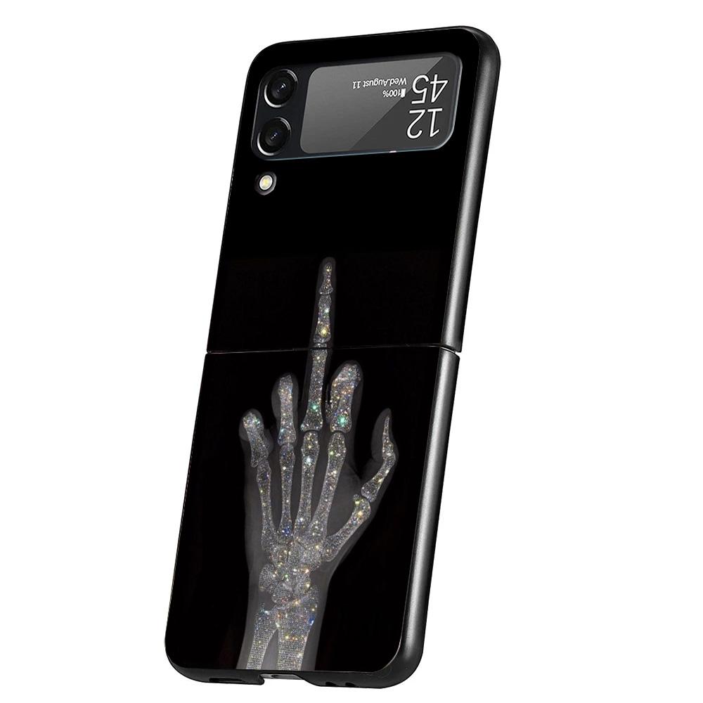 Middle Finger Phone Case For Samsung Galaxy Z Flip 7 6 5 4 3 5G Cover ZFlip7 ZFlip6 ZFlip4 ZFlip5 ZFlip3 Coque Fundas Galaxy Z F