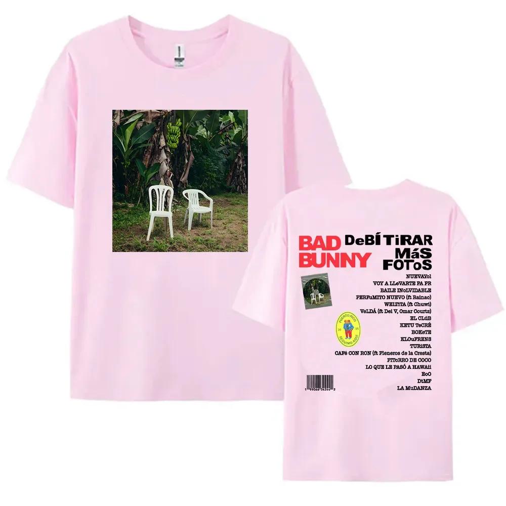 Wounisex Tees Debí Tirar MáS Fotos Album 2025 Tshirt Bad Bunny Singer Printing Tshirts Cottonshort Sleeve Round Neck Teeshirt