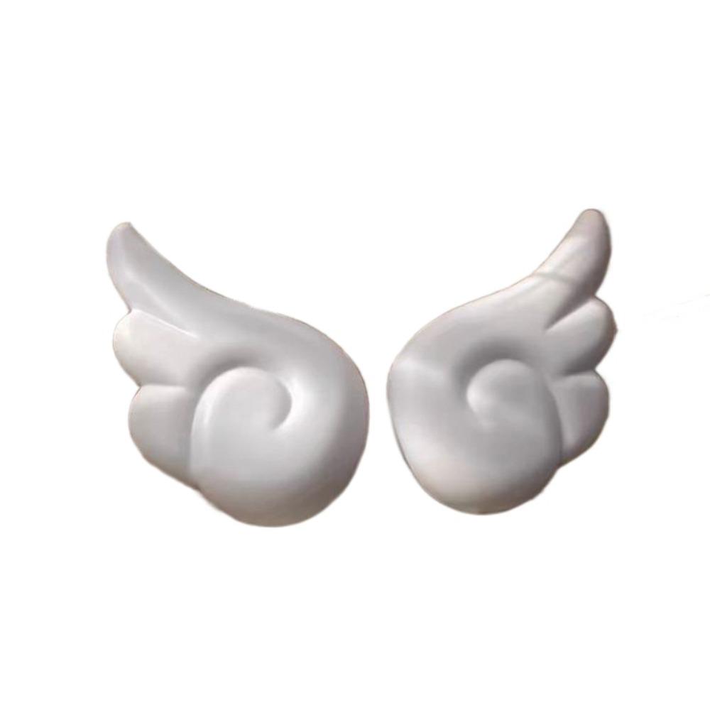 1 Pair Lovely Angel Wings Shoes Charms Buckle Cartoon DIY Shoes Buckle Accessories Black White Shoes Buckles