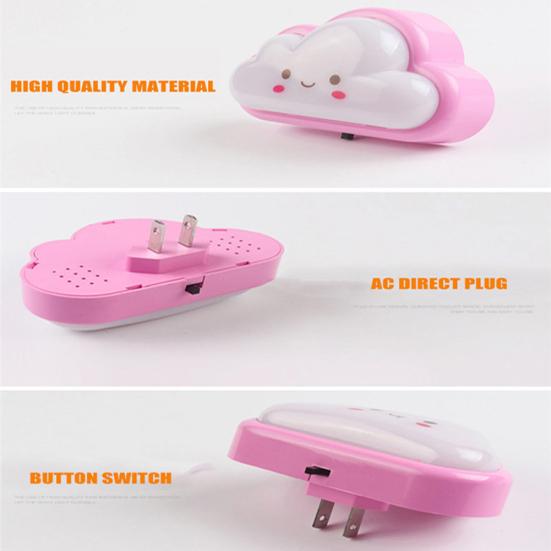 Мультяшный Облако Энергосберегающий Светодиодный Ночник Вилка США Прикроватная Лампа Домашний Декор