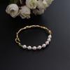 VENTFILLE 925 Sterling Silver Pearl Geometry Bracelet For Women Asymmetry Originality Golden Design Jewelry Gift Dropshipping