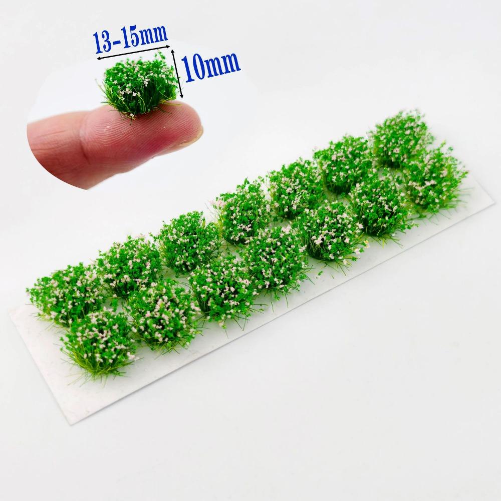 14pcs/set 13~15mm*10mm DIY Miniature Garden Decor Multicolors Landscape Wargame Grass Tufts