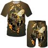 Summer Animal Bee 3D Print T-Shirts Shorts Sets Men's Tracksuits Oversized Short Sleeve T Shirt Pants Set Man Suits Clothing