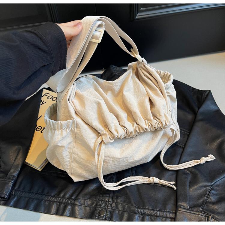 Парные сумки со шнурком для открывания, вместительные, складные, через плечо, для отдыха, нейлоновые, однотонные, прочные, устойчивые сумки через плечо