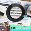 10X Magnifying Glass with Light,3 Colors+10 Brightness Reading Lamp, Magnifier with Lights, Lighted For Clip On Lamps