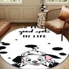 1PC Dalmatian Paws Collar Round Rug for Livingroom,Bedroom, Palyroom, Chair Rug, Area rug, Circle Carpet, Large Size Fan Christmas gift