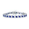 Теннисный браслет из синего сапфира - серебро 925 пробы