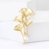 Fashion Creative Alloy Enamel Ginkgo Biloba Brooch Temperament Elegant Women'S Suit Coat Corsage Jewelry Pin