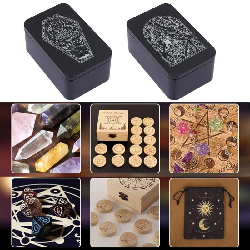 Iron Tarots Cards Storage Case Portable Tarots Cards Box Game Cards Container