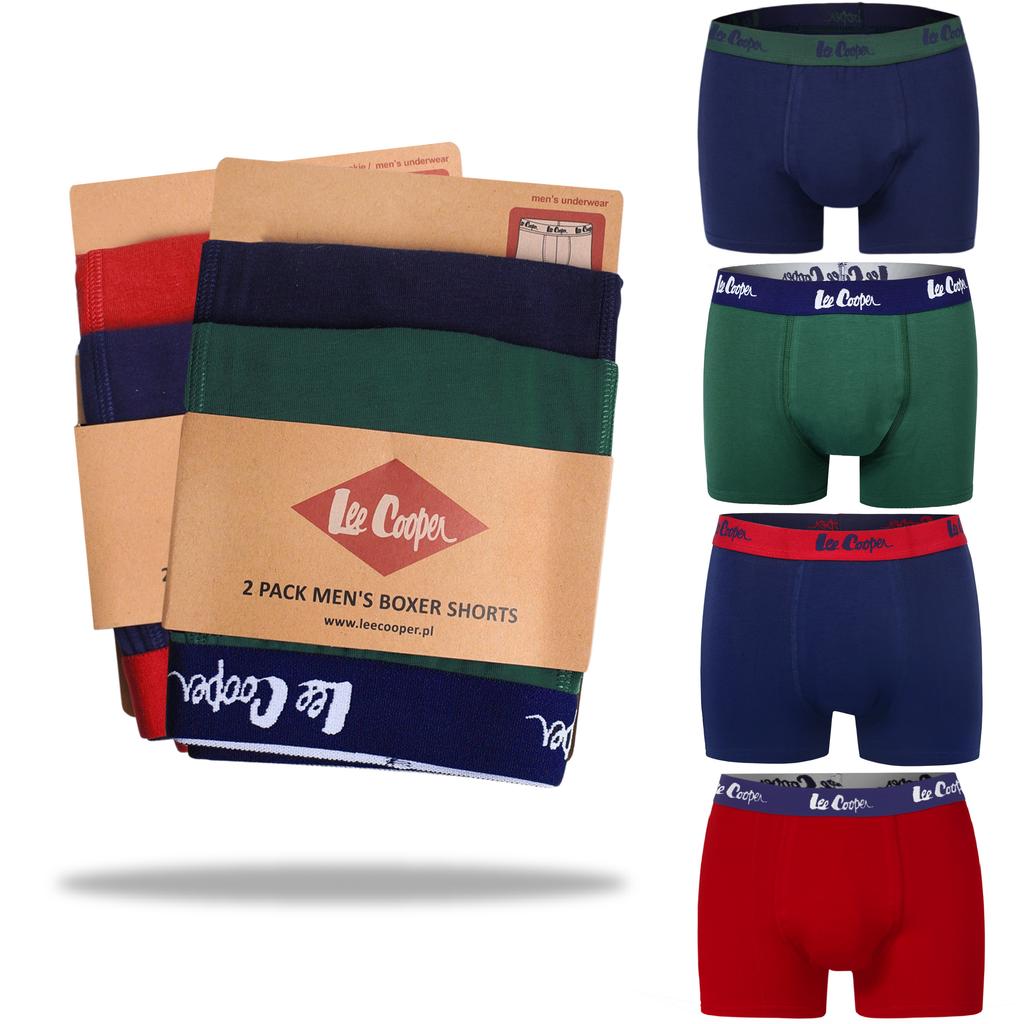 LEE COOPER Men' Boxer Shorts 9541 9542 Cotton 4 Pack Size