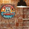 Винтажная металлическая жестяная табличка Route 66 Калифорния Настенное искусство Домашний бар Декор гаража