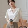 V-neck Chiffon Short Sleeved Shirt, Summer Top, Women's Casual Style, Commuting Temperament Shirt