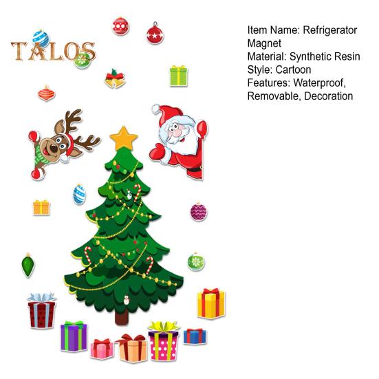 23 шт./компл. Магнит на холодильник с рождественской елкой, водонепроницаемый, Рождественская елка, Санта-Лось, подарочная коробка, магнит на холодильник, домашняя кухня, холодильник, праздничное украшение для вечеринки